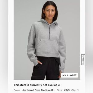 NEW LULULEMON OVERSIZED SCUBA HALFZIP *HEATHER CORE MEDIUM GREY